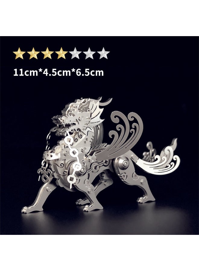 Steel Warcraft 3D Metal Jigsaw Puzzle Assembled Model Stall Adult Children Handmade DIY Gift Educational Toys-Color:【Pixiu】 Diy/finished Product Please Note - Image 1